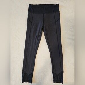Lululemon Ruched Leggings Women 4 Black 7/8 Ankle Back Pocket Compression Gym